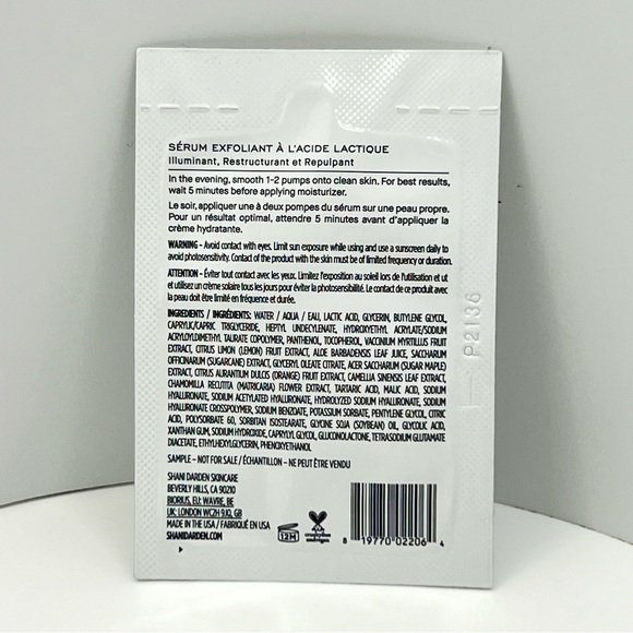 FREE 🌺 Shani Darden ~ Lactic Acid Exfoliating Serum ~ Single Use Sample - Picture 6 of 11